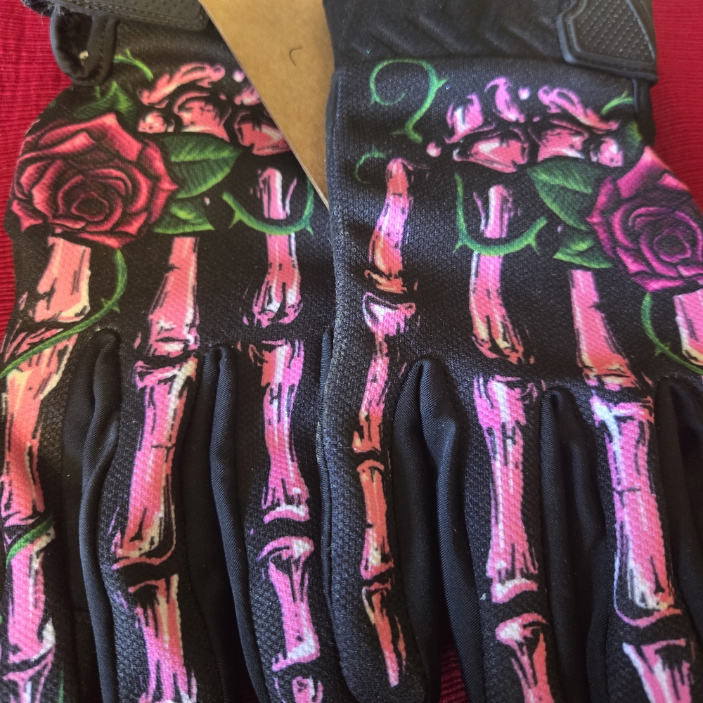 Floral Skeleton Design Gloves